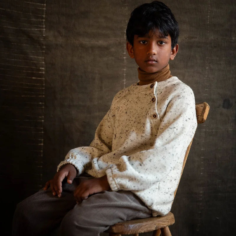 Relaxed Looks Crake Baby & Kids Sweater - Merino Wool Speckle - Quail