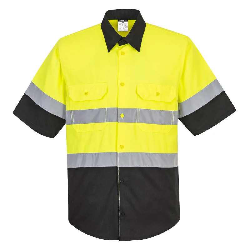 Soft Comfort Two Tone Short Sleeve ANSI Work Shirt - Classic Fit