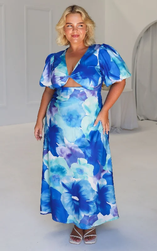 Lounge Chic Kamala Maxi Dress - Blue Floral