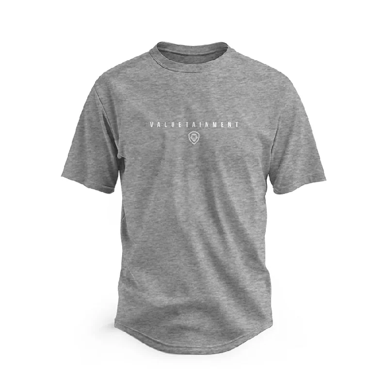 Street Charm Valuetainment Premium Grey Curved hem Short Sleeve T-Shirt