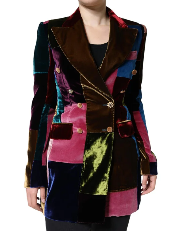Loose Fit Dolce & Gabbana  Women's Velvet Patchwork Blazer