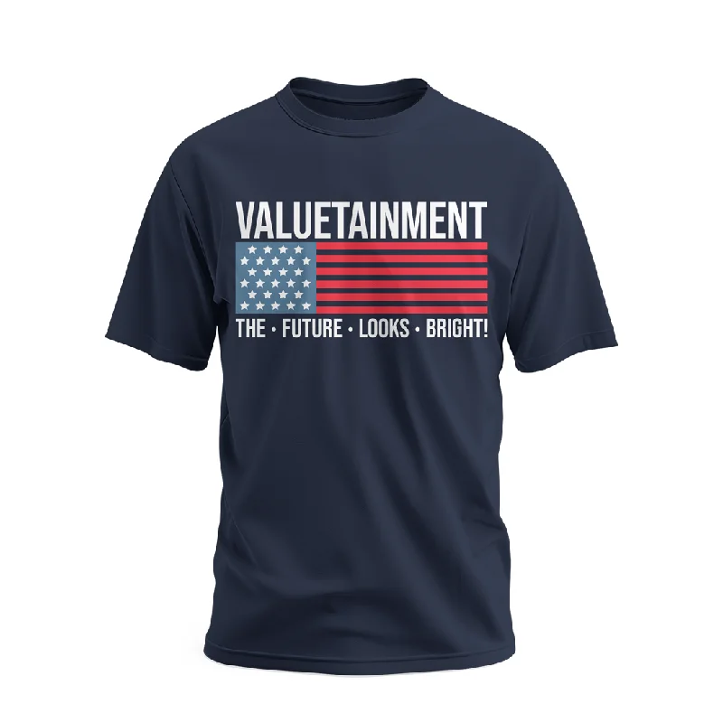 Cool Summer Future Looks Bright American Flag VT Navy Short Sleeve T-Shirt