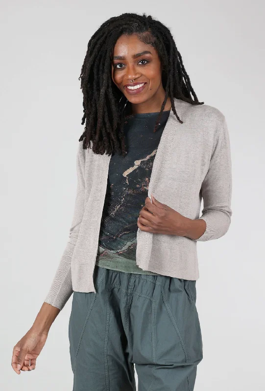 Sports Cool Linen Knit Open Cardie, Flax