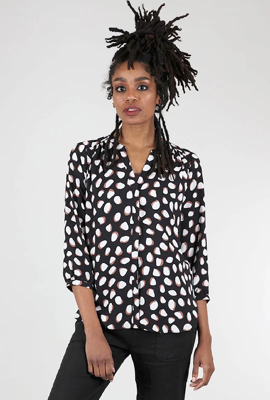 Elegant Temperament Matilda Dot Blouse, Black