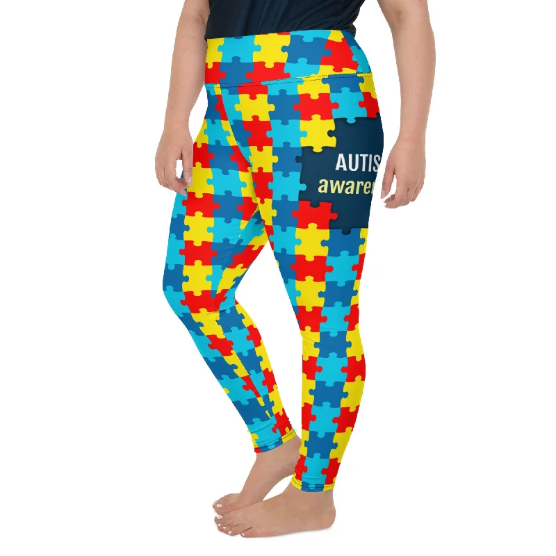 All-Day Wear Autism Awareness Plus Size Leggings