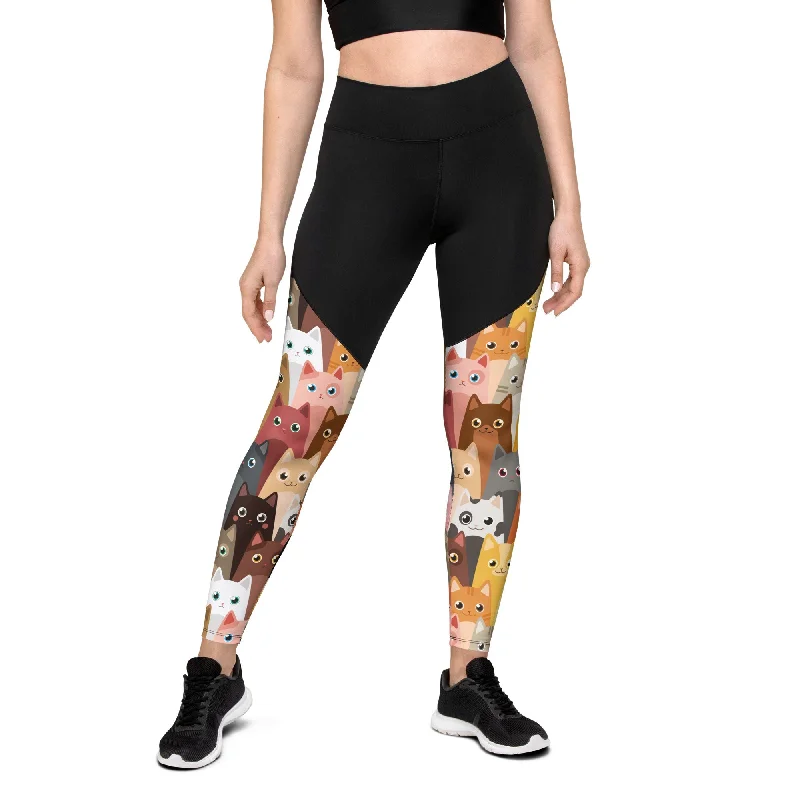 High-end Customization Cartoon Cats Compression Leggings
