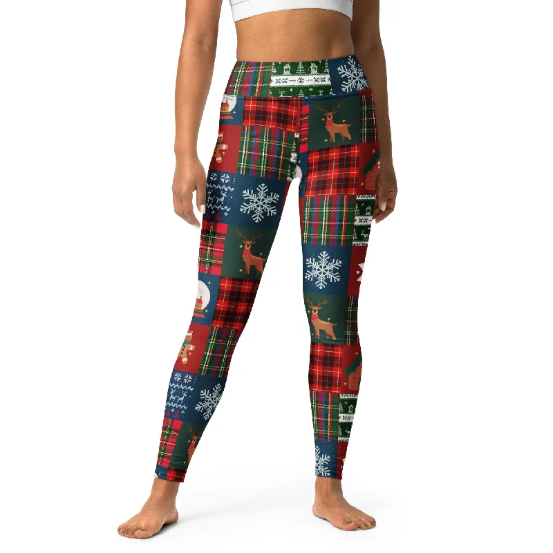 Fresh And Fashionable Christmas Patchwork Yoga Leggings