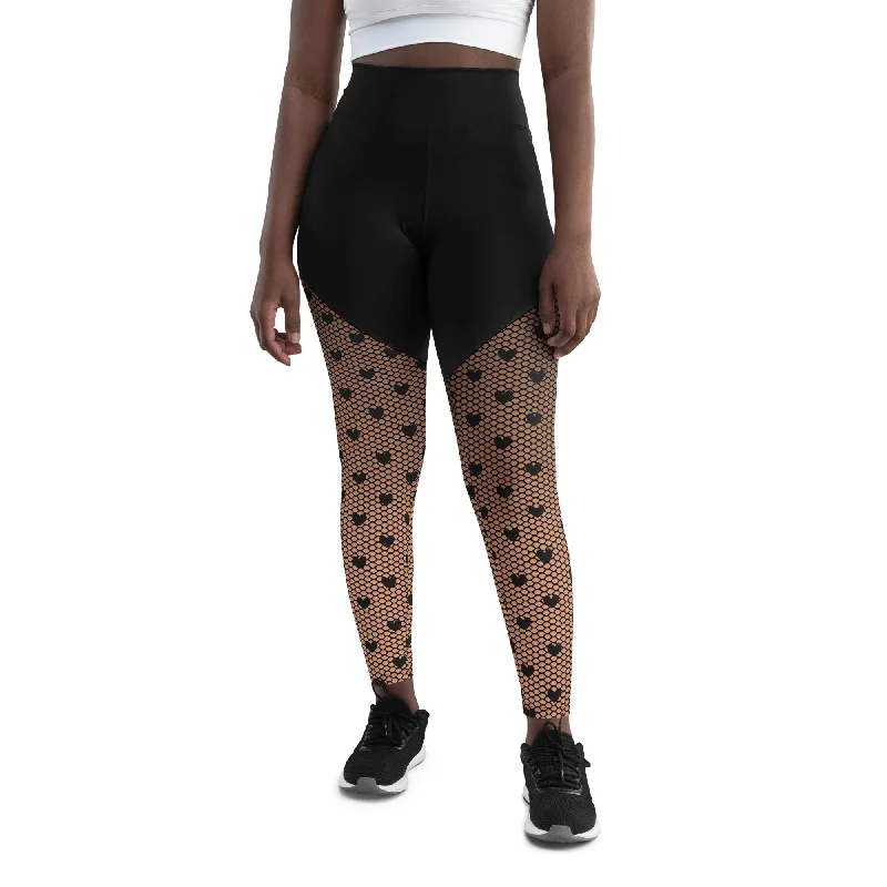 Comfortable Fashion Fishnet Tights Print Compression Leggings