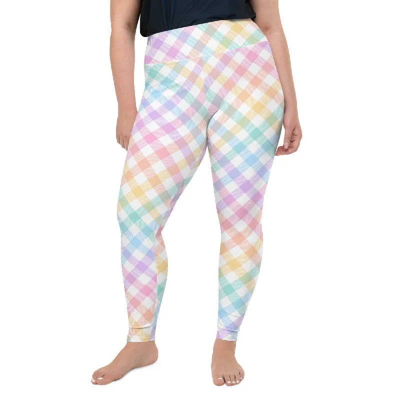 Fashion Design Plaid Easter Plus Size Leggings