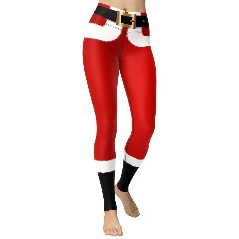 Cozy Layers Santa's Simple Outfit Red Yoga Leggings
