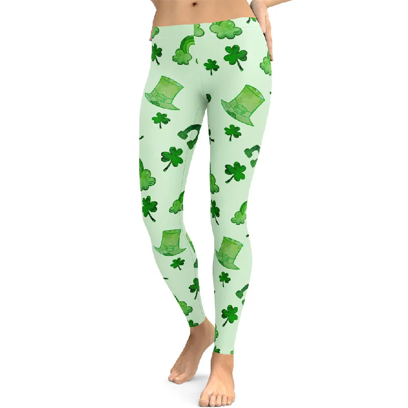 Refreshing Design Watercolor St. Patrick's Day Leggings