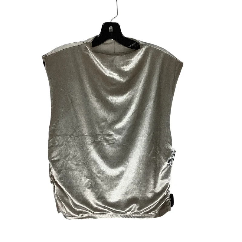 Casual Elegance Top Short Sleeve By Abercrombie And Fitch In Taupe, Size: Xl