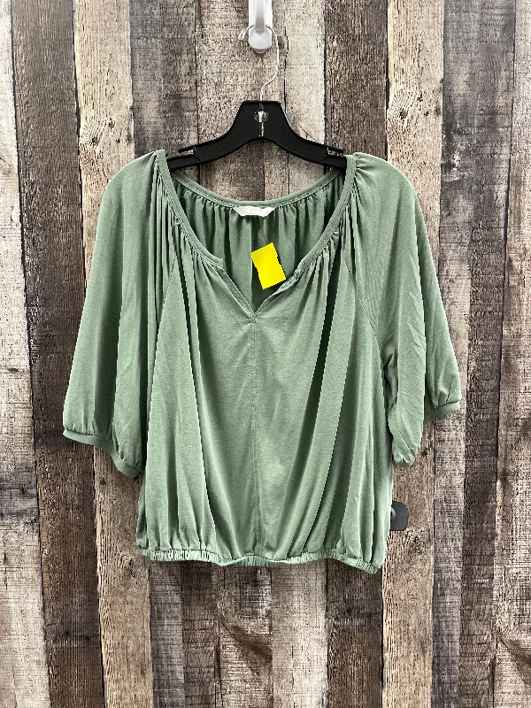 Cozy Fitting Top Short Sleeve By Lucky Brand In Green, Size: M
