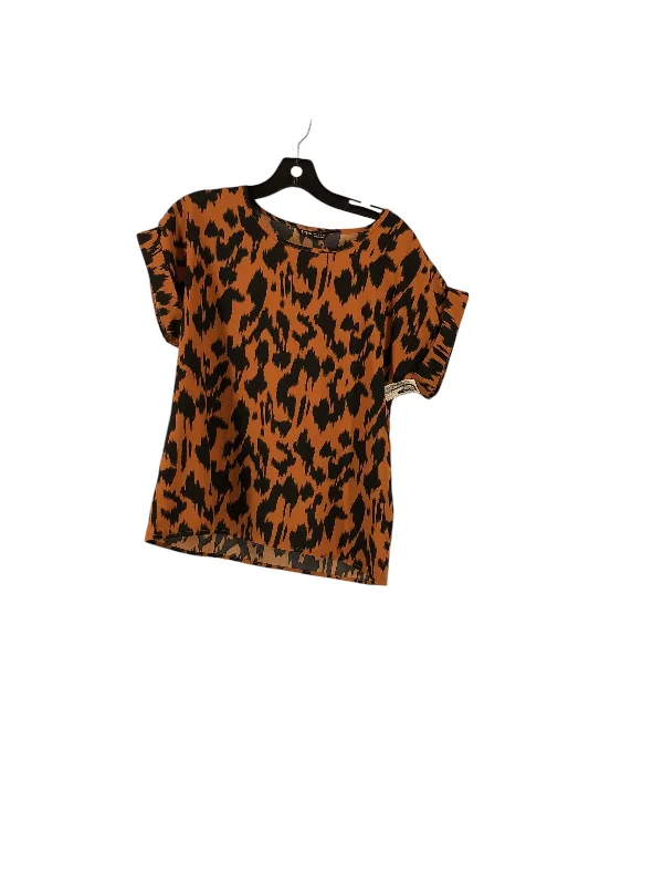 Timeless Comfort Top Short Sleeve By Shein In Animal Print, Size: S