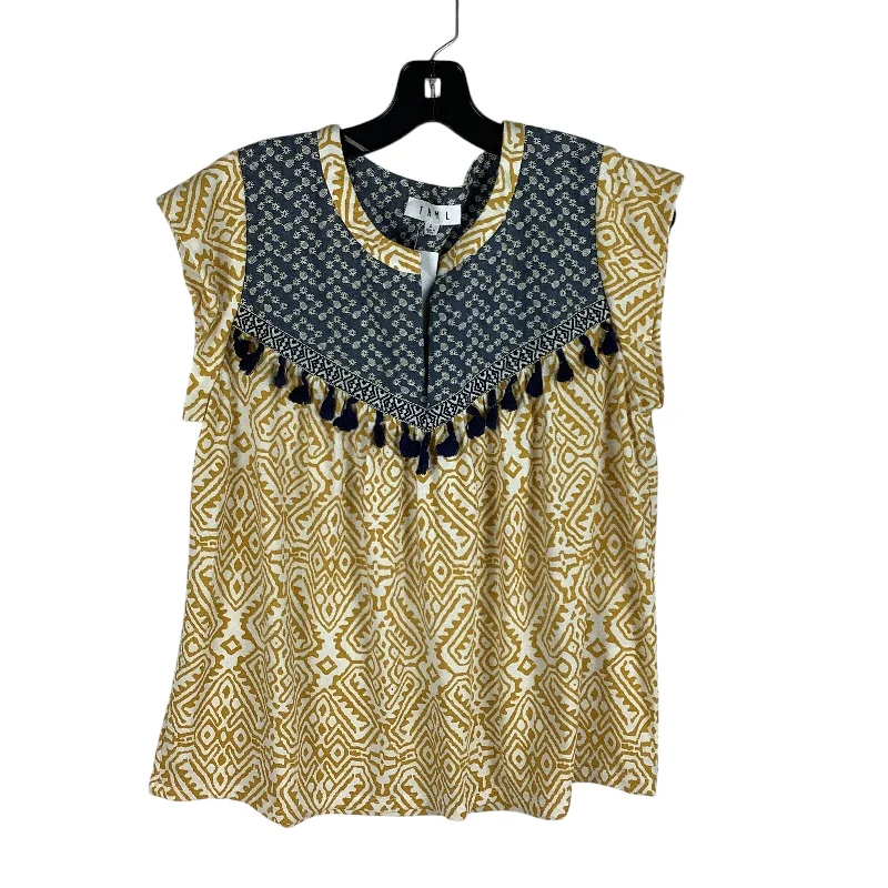 Relaxed Fit Top Short Sleeve By Thml In Yellow, Size: L