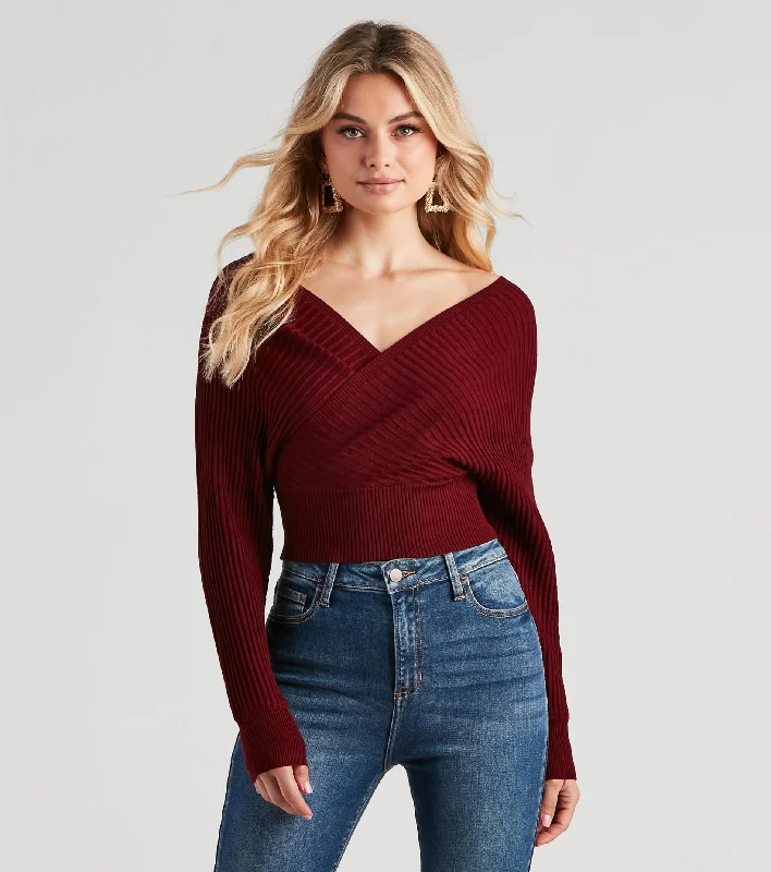 Comfy Layers Doll It Up Open Back Ribbed Sweater
