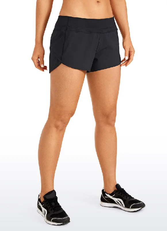 Casual Comfort Wear Feathery-Fit Low Rise Lined Shorts with Flat Waist 2.5''