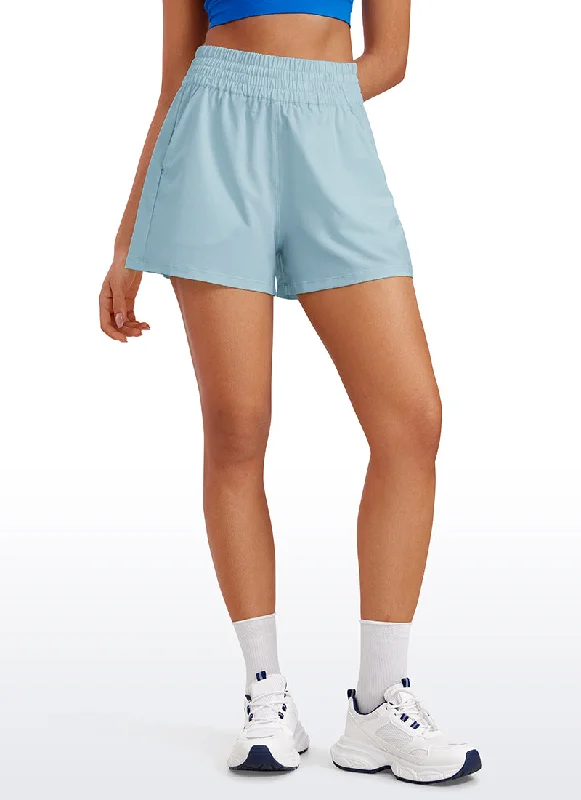 Moisture wicking Feathery-Fit Soft High Waisted Linerless Golf Shorts with Pockets 3''