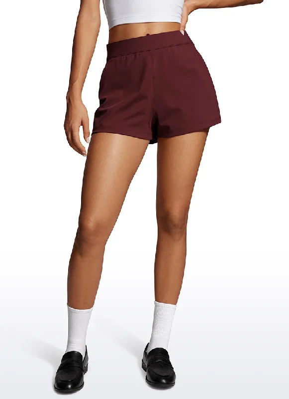 Fashion Wear Stretch High-Rise Shorts with Pockets 2.5"