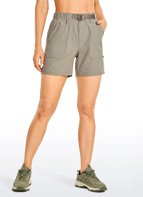 Fashion Comfort Ripstop Mid-Rise Hiking Shorts with Belt 6''