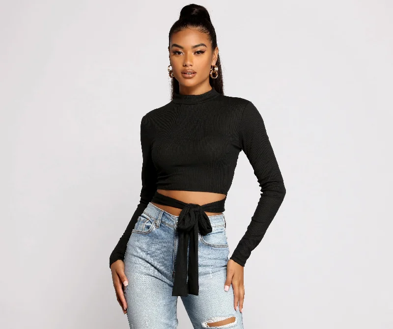 Soft Style Sleek and Snatched Ribbed Knit Crop Top