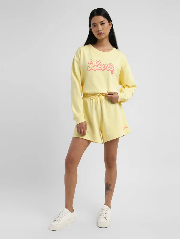 Soft Comfort Women's Mid Rise Yellow Regular Fit Shorts