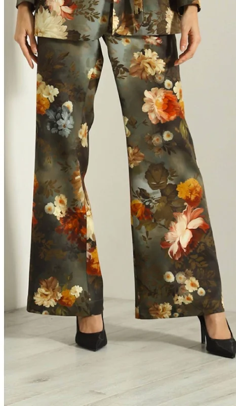 Comfy Layers Floral Pants In Green