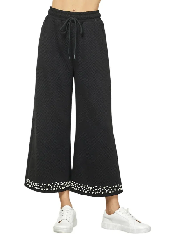 Fashionable And Versatile Shine On Pants In Black