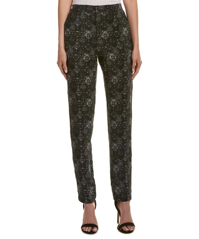 Youthful Vitality Silk Jogger Pants In Black And Grey