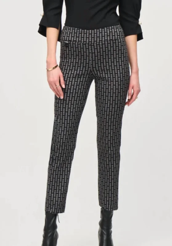 Simple Chic Skinny Print Pants In Black/grey
